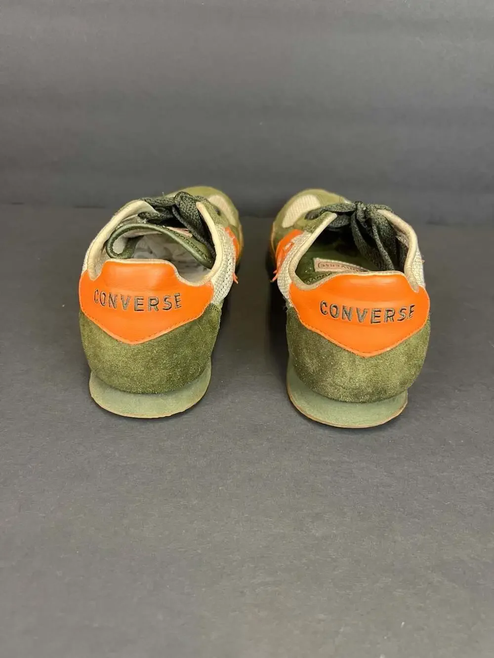 Converse Targa OX Suede Olive Green and Orange Mesh Sneakers Size 8 - Picture 5 of 7